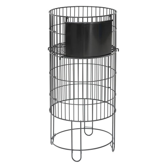 HUBERT® Round Black Wire Collapsible Dump Bin - 15"D x 32"H