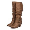 thumbnail image 5 of Liliana DA24 Women Distressed Leatherette Slouchy Knee High Buckle Strappy Riding Boot, 5 of 5