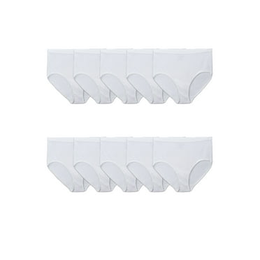 Fit for Me by Fruit of the Loom Women's Plus Size Cotton Brief Underwear, 10-Pack