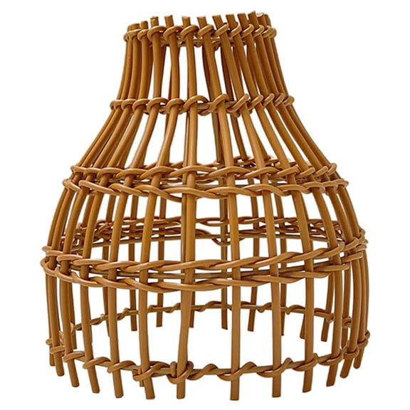 OUNONA Pendant Lamp Shade Weaving Lamp Shade Rustic Ceiling Lamp Cover for Home Hotel(E26)