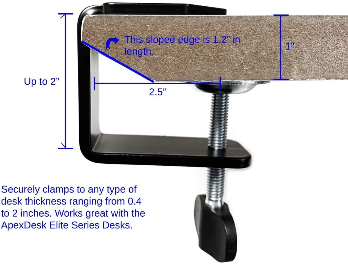 ApexDesk Dual Monitor Arm Desk Mount – Adjustable Height Gas Spring – VESA Mount with C Clamp & Mounting Base – Computer Monitor Stand for Screen up to 32 inch – Holds up to 20 lbs.