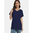thumbnail image 2 of Women's Tshirts Casual V Neck Short Sleeve Loose Summer Tunic Tops, 2 of 6