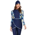 thumbnail image 5 of 【Uhome】Women Modest Burkini Swimsuits Muslimah Swimwear Full Body Swim Tops Pants Hijab 4 Piece Rash Guard, 5 of 10