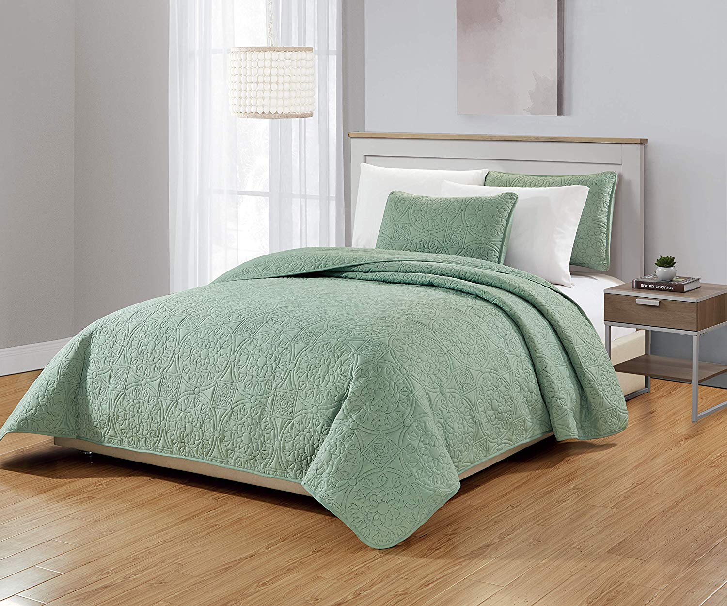 Chezmoi Collection Norfolk 3-Piece Oversized Floral Medallion Embossed Bedspread Set - Walmart Chezmoi Collection Norfolk 3-Piece Oversized Floral Medallion Embossed Bedspread Set - Walmart