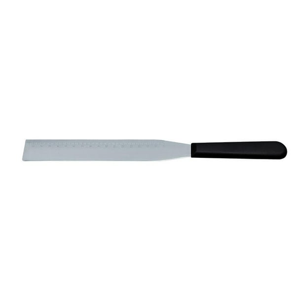 Espátula de acero inoxidable para tartas de 8 pulgadas, para alisar glaseados y tartas. Negro