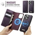 thumbnail image 4 of Magnetic 2 in 1 Magsafe Detachable Wallet Case for iPhone 13 Pro Max with Card Holder Women Men, Retro PU Leather【RFID Blocking】Kickstand Shockproof Cover, 4 of 14