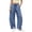 Blue-PANTS, variant on Women's Patch Pocket Wide Leg Sweatpants High Waist Drawstring Loose Casual Streetwear Pants White XL