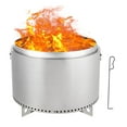 thumbnail image 3 of Towallmark Fire Pits for Garden, 35.4 Inch Smokeless Fire Pit, 304 Stainless Steel Wood Burning Fireplaces with Removable Ash Pan & Stand, Portable Safe Burning Firepit, 3 of 8