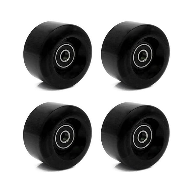 4 Pcs Roues de Patin de Remplacement Accessoires Modifiés Roues Épaisses pour Patins à Roues Alignées avec Roulements Accessoire de Sport de Patinage Noir