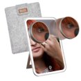 thumbnail image 2 of stylPro Makeup Vanity Mirror with Magnetic 10x Magnifying Mirror, Rechargeable, Dimmable Lights, Adjustable Stand, Soft Luxury Travel Case & USB Charging Cable, 2 of 4