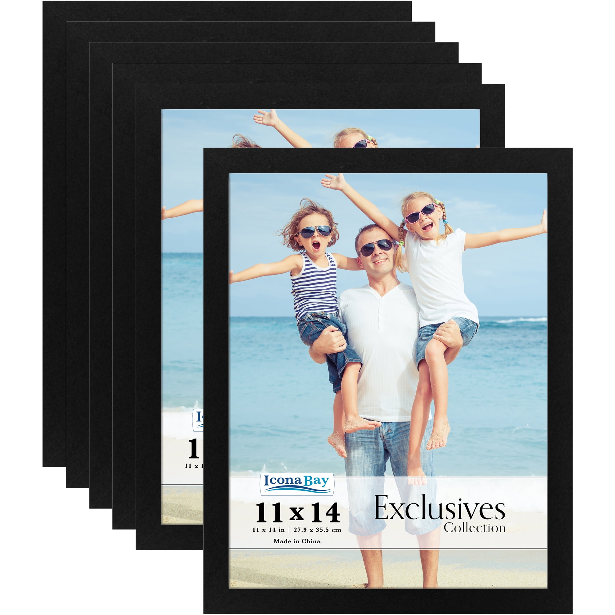 Icona Bay 11x14 Black Picture Frames, 6 Pack, Exclusives Collection (US Company)