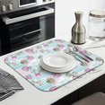 thumbnail image 3 of Pioneer Flower Floral Print Pattern Dish Drying Mat for Kitchen 1 Pack, Ultra Absorbent Microfiber Dishes Drainer Mats,16"x18", 3 of 6