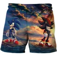 thumbnail image 3 of Pantalones de playa Sonic The Hedgehog para niñas y niños, estilo Harajuku, ropa para parejas, pantalones cortos con estampado de dibujos animados en 3D, 3 of 5