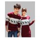 thumbnail image 3 of Suéteres de manga larga para hombre y mujer, jerseys de punto rojo vino, pareja de ciervos a juego, suéteres de Navidad y Año Nuevo, otoño e invierno, nuevos, 3 of 5
