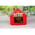 thumbnail image 3 of Maison pour Chien Portable Détachable avec Cheminée Lit pour Petits Chiens et Chats Taille TP (Rouge), 3 of 4