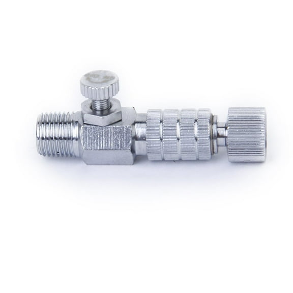Silver Metal Airbrush Quick Release Coupler with Air Flow Control for 1/8 Inch Fittings