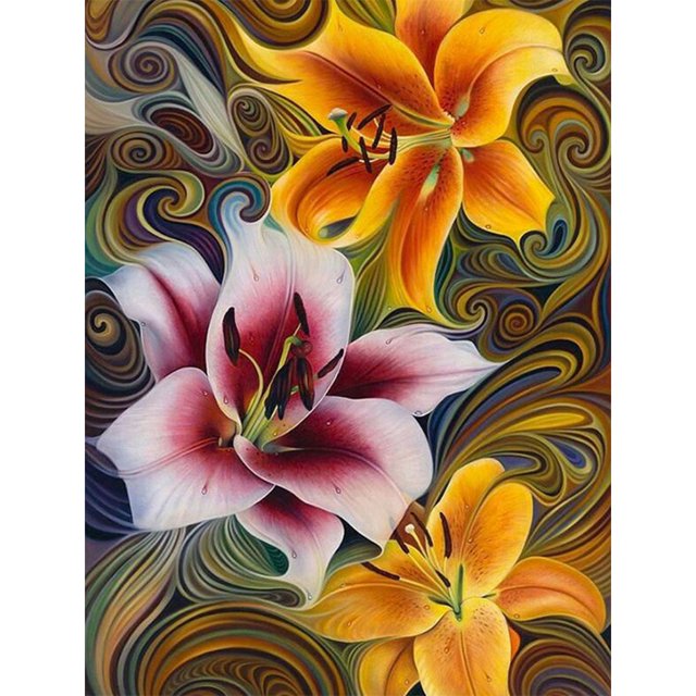 Cuadros Decorativos Pintura de diamante 5D DIY Kits de flores que fluyen taladro Likrtyny cuadrado completo decoración de pared artesanía