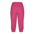 thumbnail image 6 of Wyobmus Capris Pants for Women Casual Active Sport Joggers Stretchy Solid Capri Workout Pants Elastic Hem 3/4 Sweatpants A-Hot Pink, 6 of 8