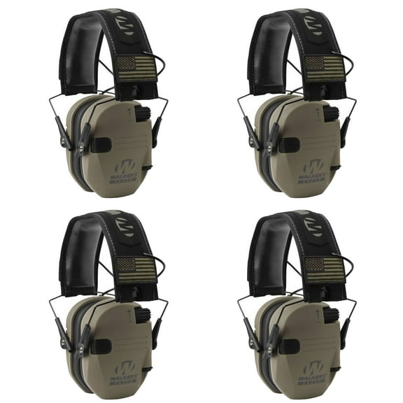 Walker's Razor Slim Shooter Electronic Protection Earmuffs, (4 Pack)