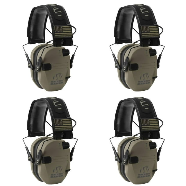 Walker's Razor Slim Protection Auditive Électronique, (Lot de 4)