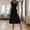 *Black, variant on ClodeEU Women's Ruffle Sleeve V Neck Tunic Midi Dress,Casual Loose Summer Flowy Dress Black,Women's Plus L