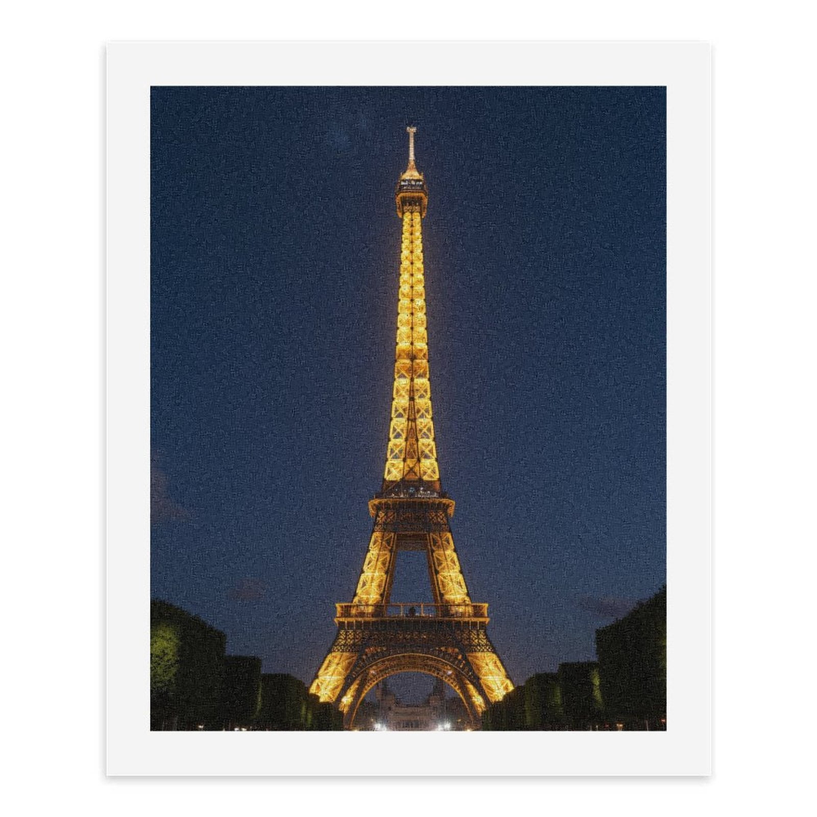 Paint By Numbers Kit for Adults Beginner - Eiffel Tower Night View Illuminated DIY Canvas Painting Kits for Adults, Frameless Paint By Number for Adults for Home Wall Decor 16x20 Inch