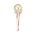 thumbnail image 3 of Angara Golden South Sea Cultured Pearl and Leaf Ring with Diamonds in 14K Rose Gold for Women | June Birthstone Jewelry for Her, 3 of 8