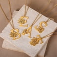 thumbnail image 2 of HIJONES Initial Letters Necklace with Rose for Women Stainless Steel 26 Alphabet Pendant Charm with Chain Gold Plated Y, 2 of 6