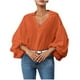 thumbnail image 5 of Tops sin mangas,Blusa informal de manga larga con cuello en V para mujer, cuello redondo, poliéster suave, ideal para el hogar o el trabajo, sopatenor, 5 of 8