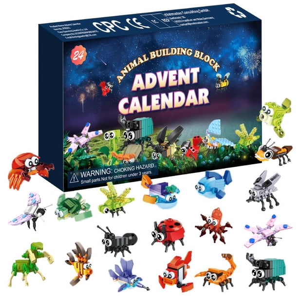 Calendario Adviento 2024 Bloque Construcción Plástico Regalos Navidad para