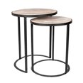 thumbnail image 2 of Loma Nesting Accent Table Set by East at Main - Round Mango Wood Side Table / End Table Set with Black Iron Frame (20x20x25), 2 of 5