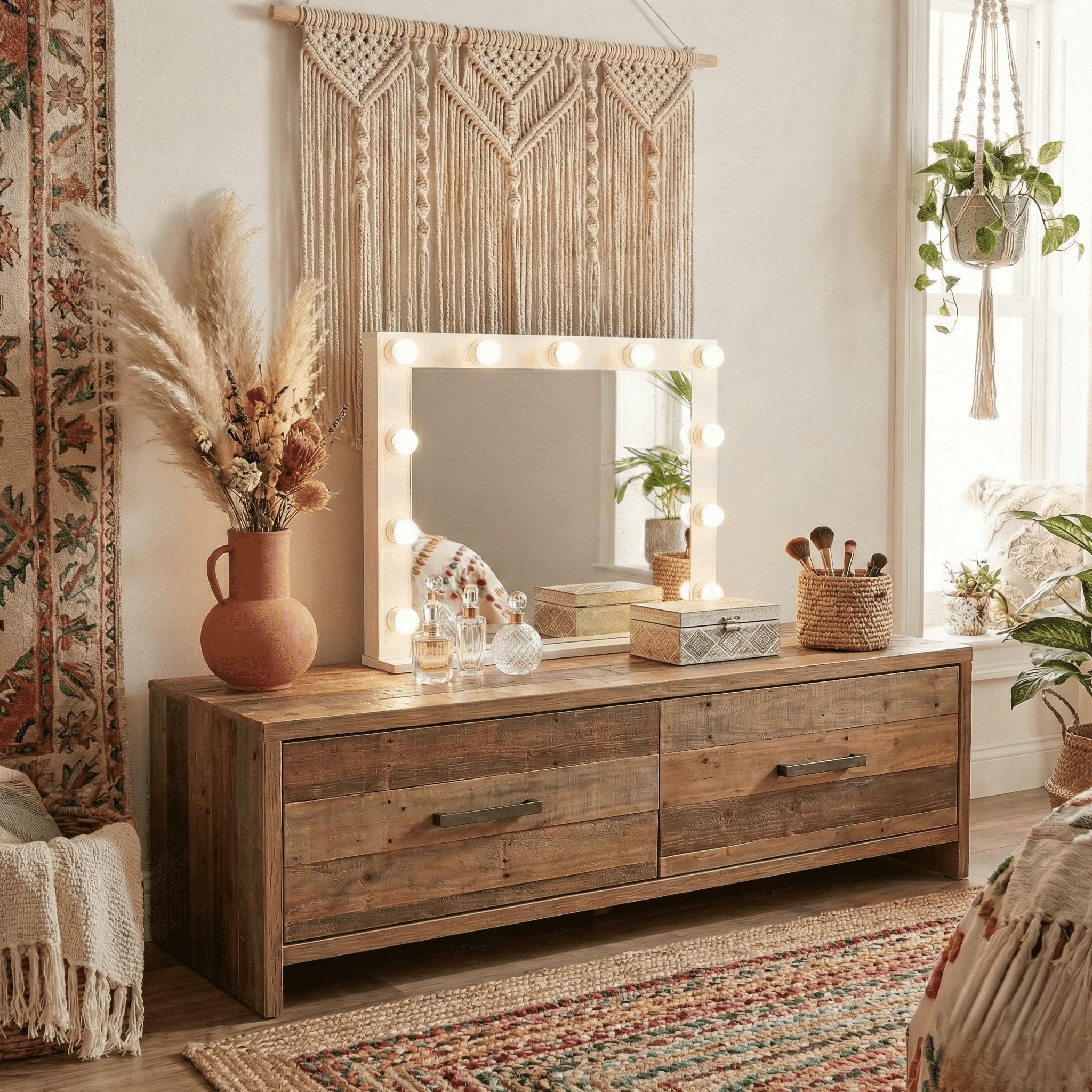Ember Interiors Tessa Bathroom Vanity Lighted Mirror with 11 Bulbs – Ideal Size for Women & Teens