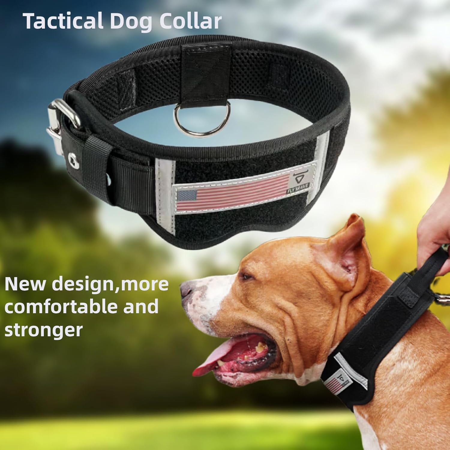 Tactical Dog Collar,Adjustable Military Training Nylon Dog Collar with Control Handle and Heavy Metal Buckle for Medium and Large Dogs