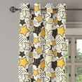 thumbnail image 2 of Ambesonne Yellow Grommet Curtain, Retro Polka Dotted Stars, 50" x 96", Marigold Black White, 2 of 6