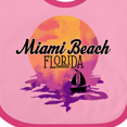 thumbnail image 4 of Inktastic Miami Beach Florida Vacation Sunset Girls Baby Bib, 4 of 4