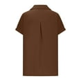 thumbnail image 3 of Mittory Linen Button Up Shirts for Women Summer Short Sleeve Linen Camp Shirts Beach Casual V Neck Collared Tops Blouse, 3 of 6