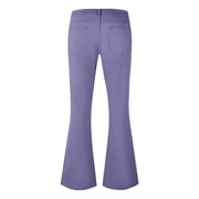 Godokuleh 70s Disco Pants for Men,Mens Bell Bottom Jeans Pants,60s 70s Bell Bottoms Vintage Denim Pants Jeans for Men Light Purple M