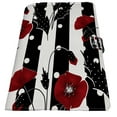 thumbnail image 2 of PKQWTM Floral Red Poppies Black White Striped Book Cover Book Protector Book Sleeve Book Pouch Book Bag 6x9 inch, 2 of 4