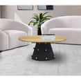 thumbnail image 2 of Meridian Furniture Raven Brushed Gold Top Coffee Table with Matte Black Base, 2 of 5