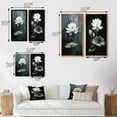 thumbnail image 4 of Designart "Monochrome Lotus Symphony in Grey II" Floral Framed Wall Art Set Of 2 - Grey Floral Framed Canvas Set For Living Room Decor, 4 of 7