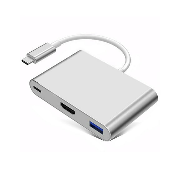 3 en 1 USB Type-C to HDMI+USB3.0+TYPE C Adaptateur de Concentrateur de Convertisseur de Charge Multiport