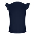 thumbnail image 4 of Cilsoka Womens Summer Tops 2026 Casual V Neck Ruffle Cap Sleeve Blouse Shirts Solid Color Tunic Tops, 4 of 6