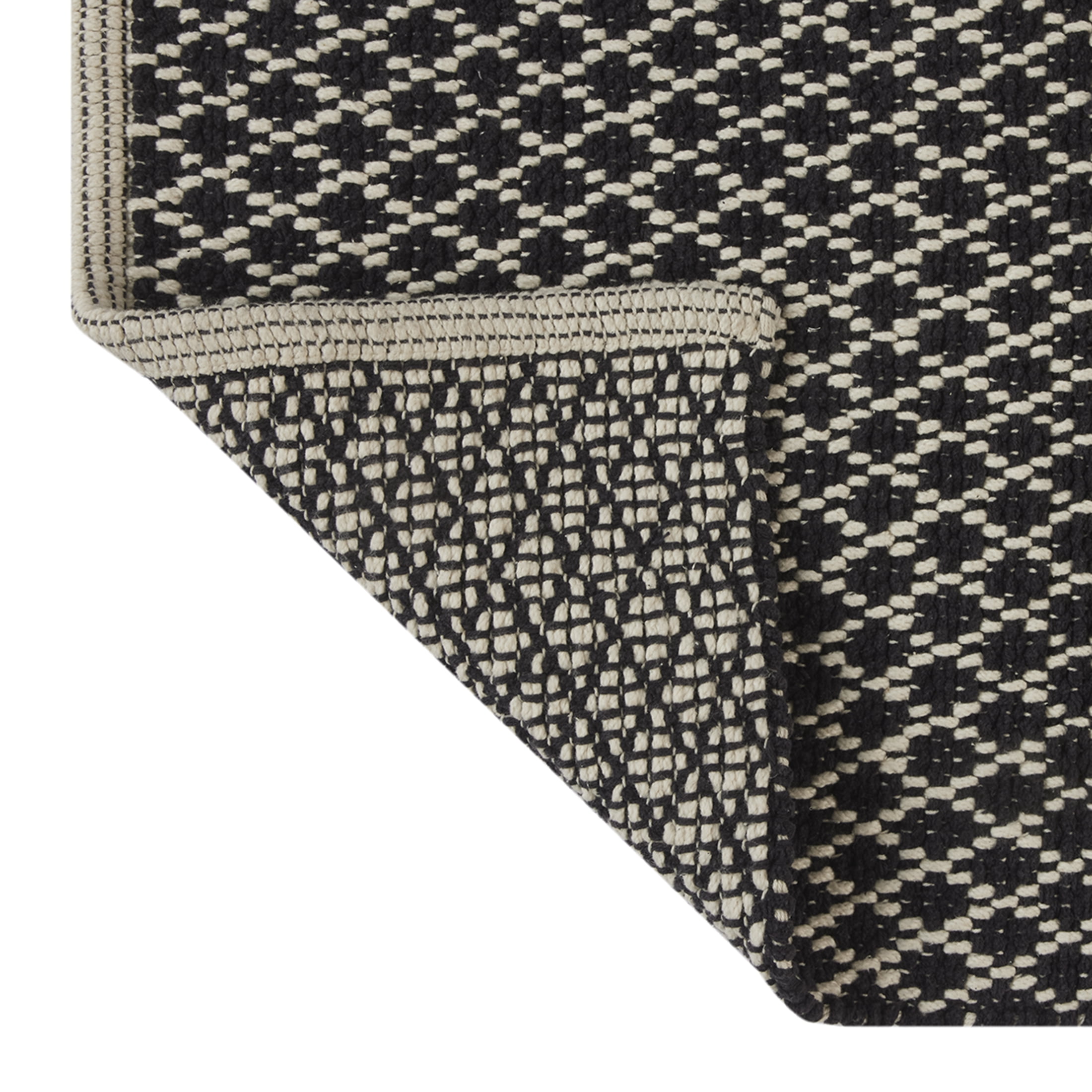 Better Homes & Gardens Gray Cotton Diamond Pattern Bath Rug Set, 17x24 & 20x30 Inches, 2 Piece