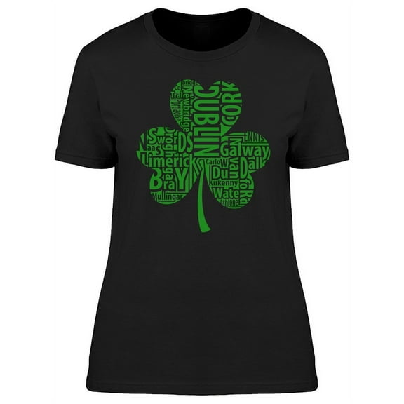 Irish Clover With Phrases T-Shirt Women -Image by Shutterstock, Female Medium