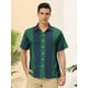 thumbnail image 2 of Camisas hawaianas manga corta botones botones a rayas playeras verde azul oscuro T S, 2 of 6