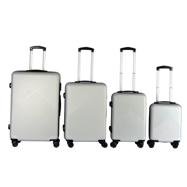 Set de 4 Maletas Rígidas de Viaje Travel Elite G (25 kg) M (20 kg) C (10 kg) Carry On (8kg) Gris