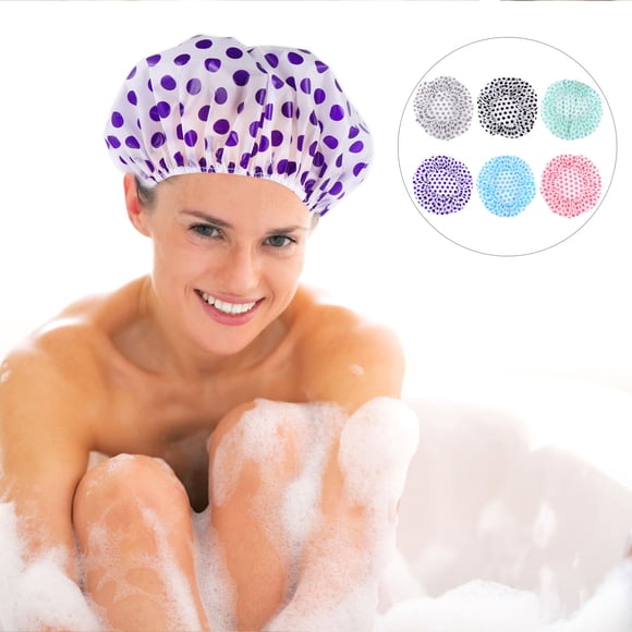 SHOWERORO 6Pcs Reusable Bath Hat in Green Offering Waterproof Protection for SPA Use