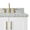 thumbnail image 4 of Ariel Taylor 37 In. Right Offset Rectangle Sink Vanity With Carrara White Marble Countertop In White, 4 of 11