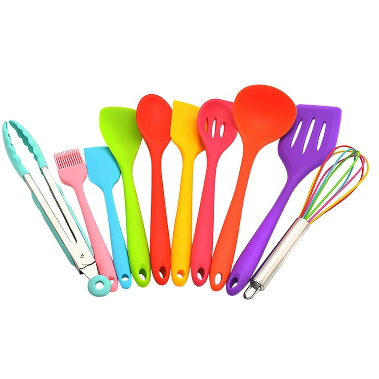 10pcs Silicone Kitchenware Set Including Non-stick Pan, Spatula