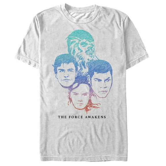 Men's Star Wars The Force Awakens Characters Graphic Tee White Small